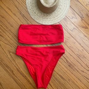 Red Strapless Frankie’s Swimsuit